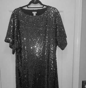 CHICOS tunic with silver sequins